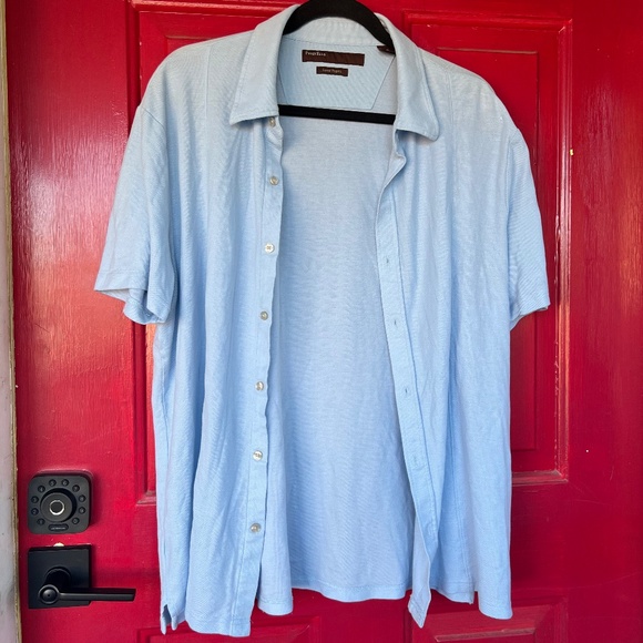 Perry Ellis Luxe Pique Short Sleeve Men's Polo Blue XL - Picture 1 of 4